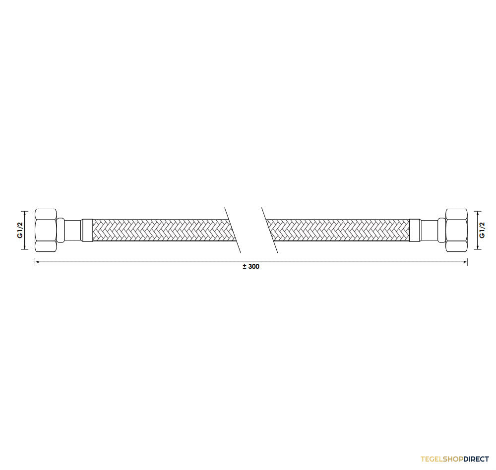 Flexibele Aansluitslang Brauer Flex Gevlochten 300 mm Gunmetal Geborsteld PVD – afbeelding 2