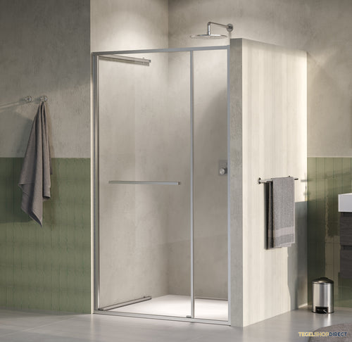BRAUER Luminis Nisdeur 2-Delig Naar Binnen Draaiend 120x200 Omkeerbaar Helder Glas Incl. Glascoating PVD RVS-Kleurig Geborsteld