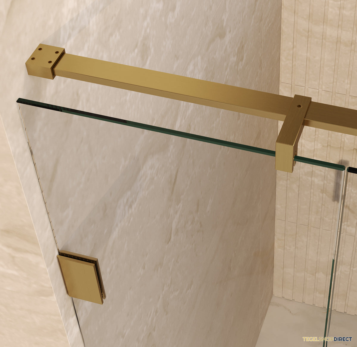 BRAUER Void nisdeur 2-delig helder glas 150x200 omkeerbaar met draaideur 70 aan muur incl. glascoating PVD goud – afbeelding 4