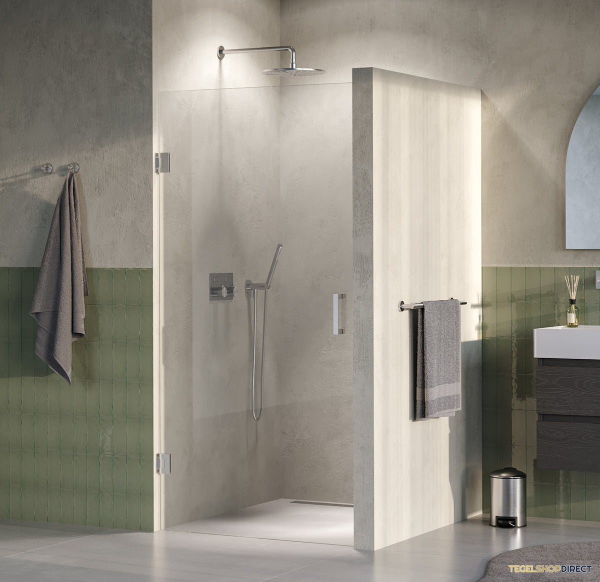 BRAUER Void nisdeur helder glas 90x200 omkeerbaar incl. glascoating PVD RVS-kleurig geborsteld