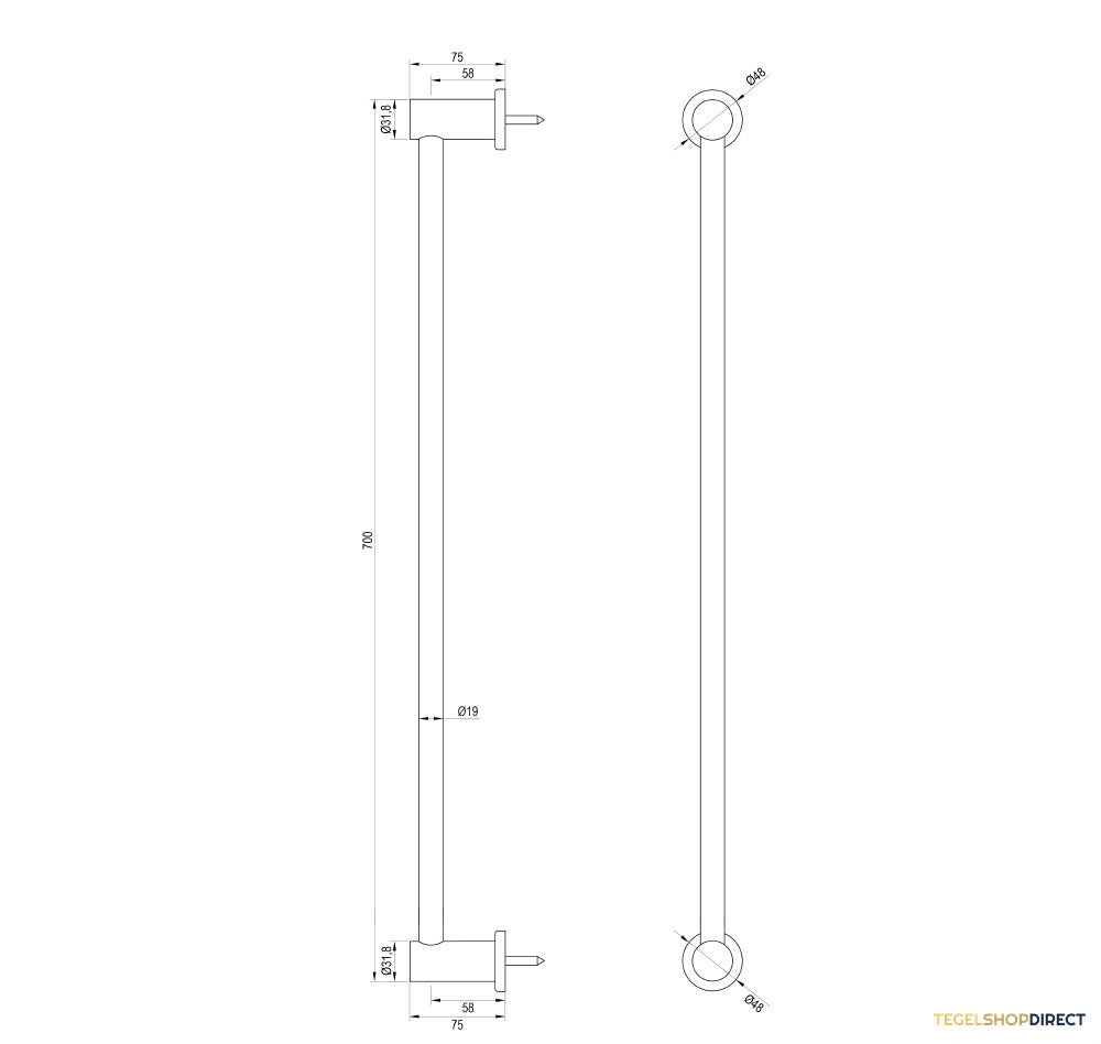Glijstang Brauer Copper 70 cm Koper – afbeelding 2