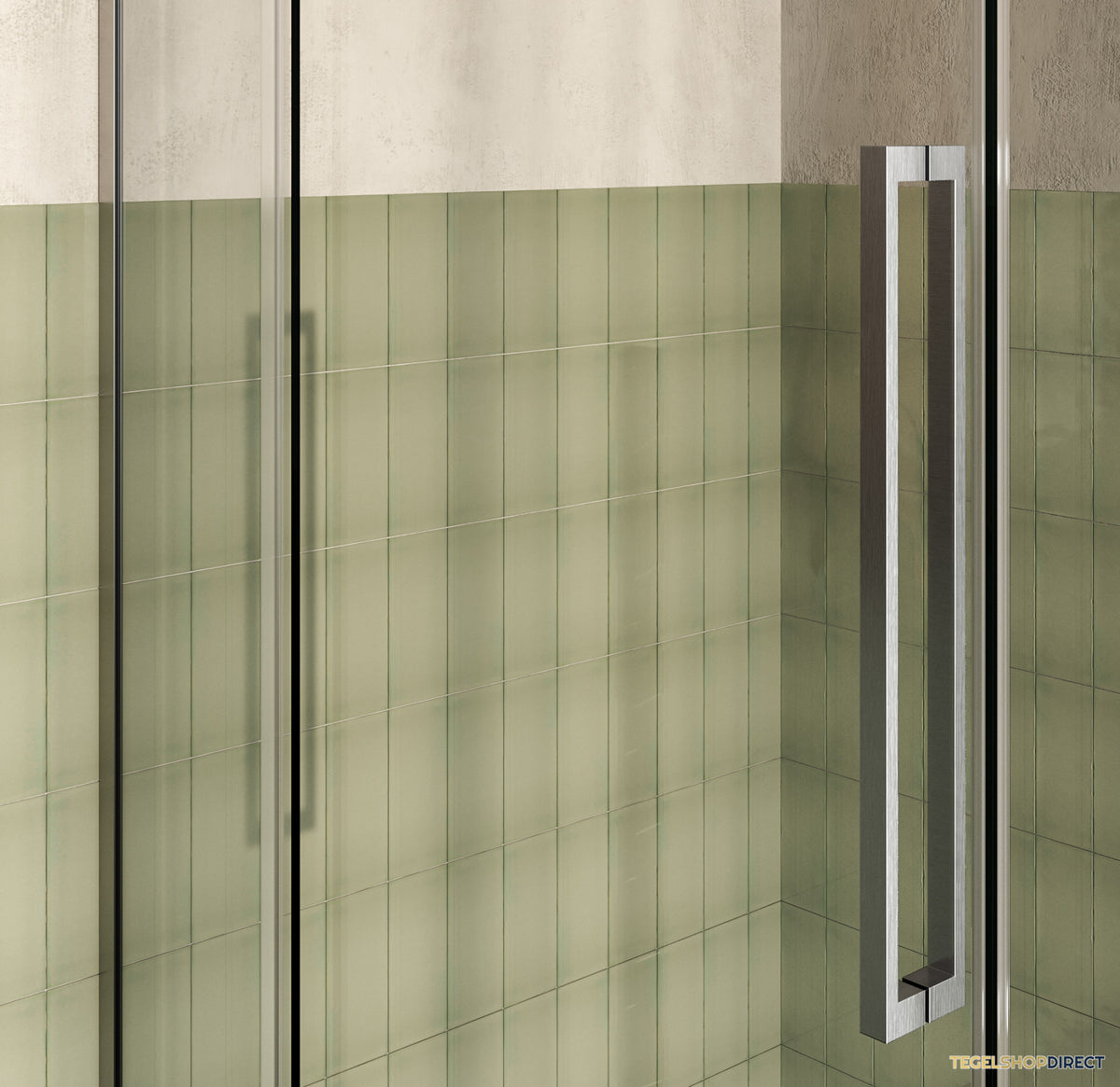 BRAUER Stellar douchecabine met draaideur helder glas 160x100x200 omkeerbaar incl. glascoating PVD RVS-kleurig geborsteld – afbeelding 6