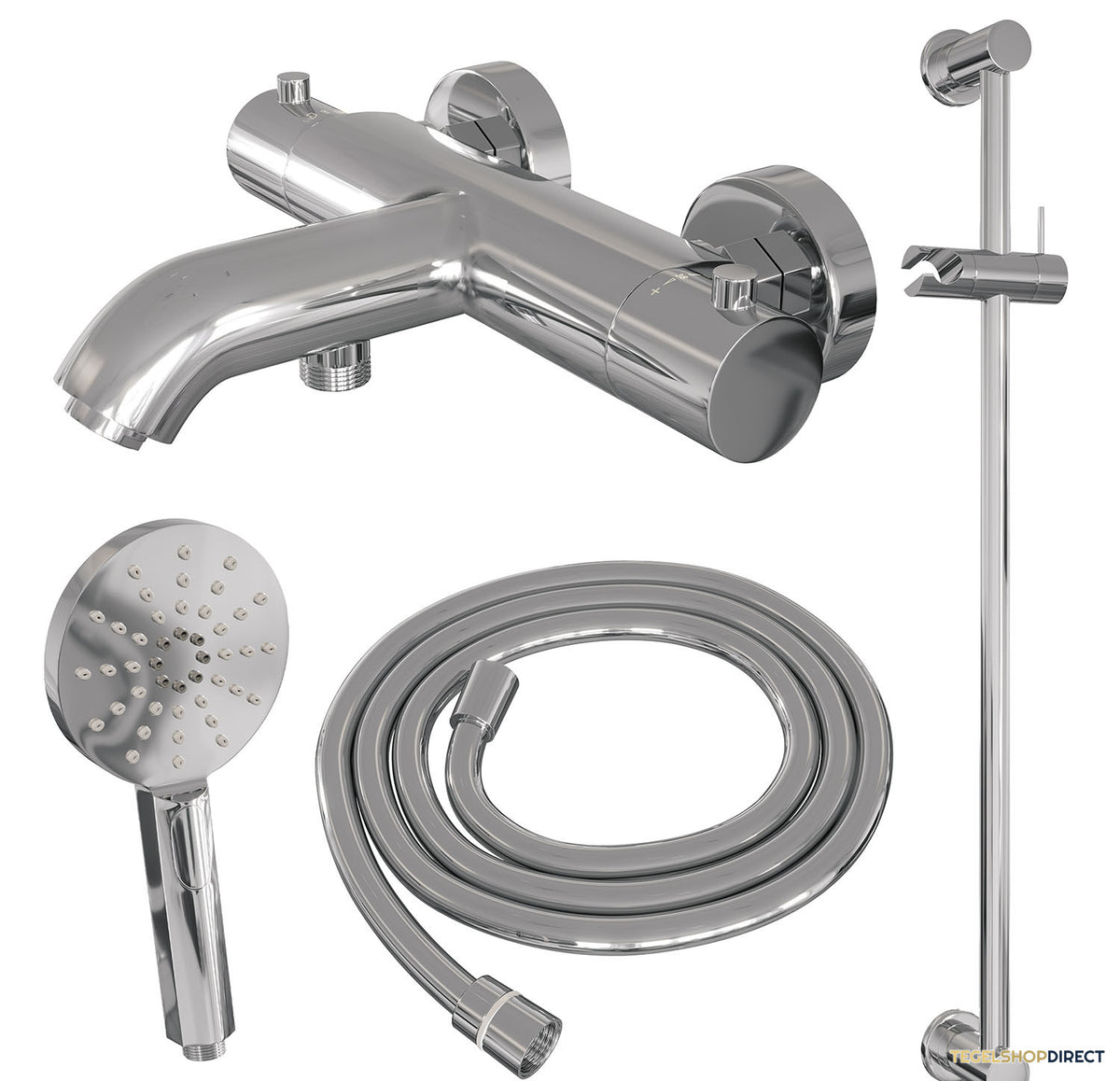 Opbouwset Bad- en Douchekraan Brauer Chrome Edition Thermostatisch Met Glijstang En Handdouche 3 Standen Chroom – afbeelding 2
