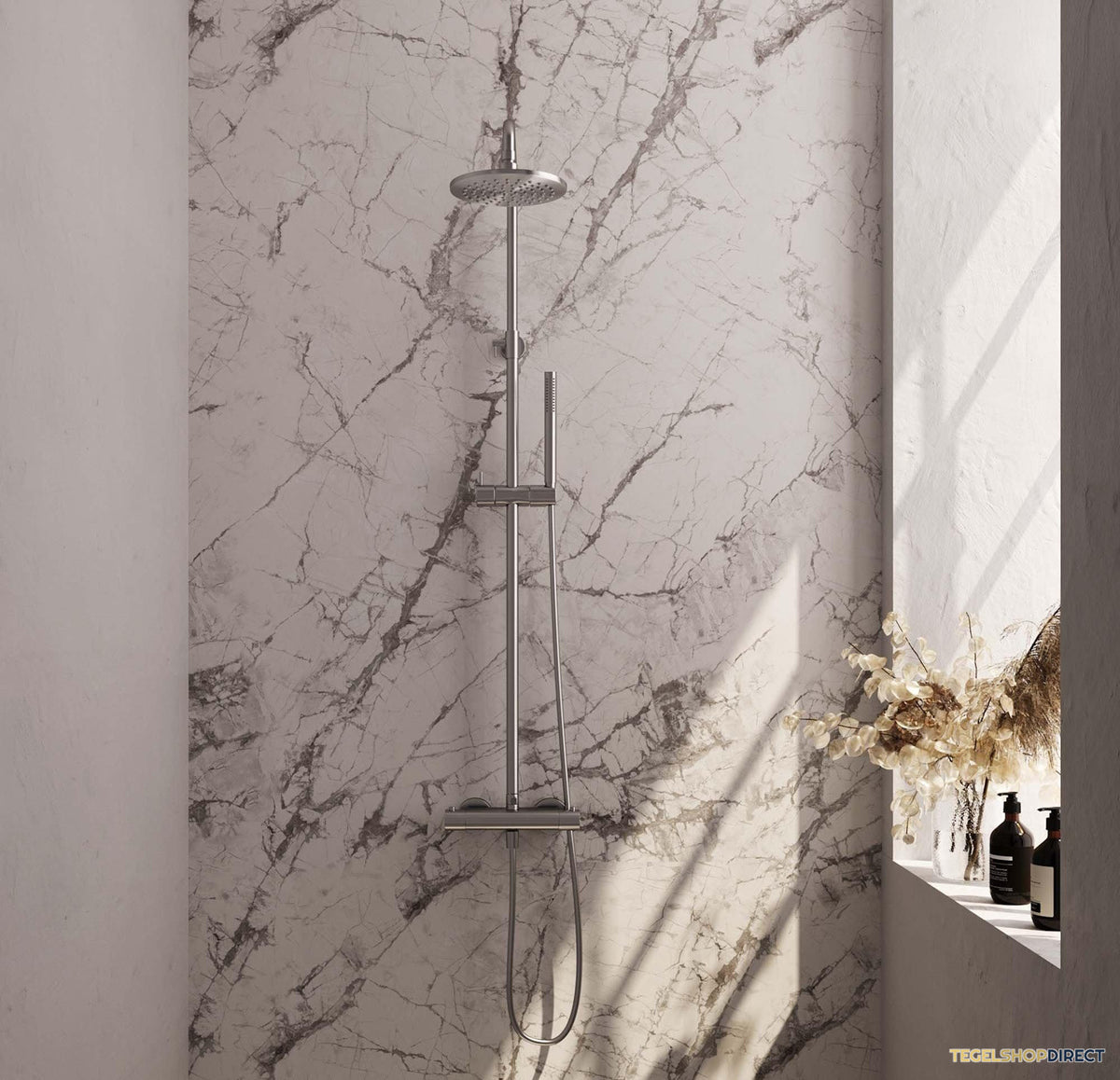 Opbouw Regendoucheset Brauer Brushed Edition Thermostatisch Geborsteld RVS (Alle Opties)