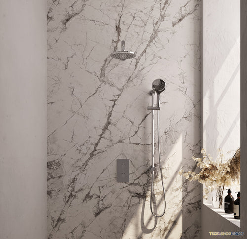 Inbouw Regendouche Set Brauer Chrome Edition Wanduitloop Ronde Hoofddouche 20 cm Met Glijstang en Handdouche 3 Standen