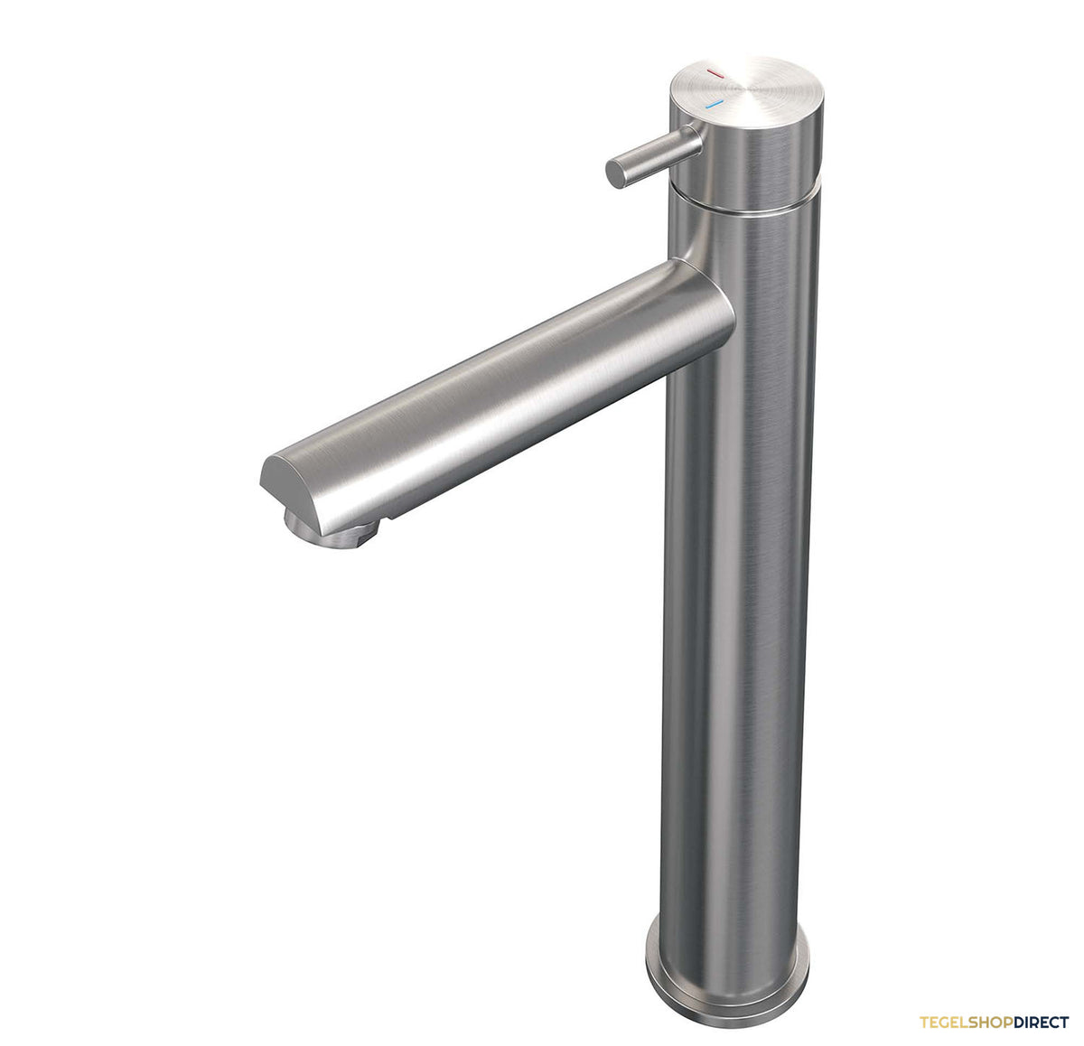 Wastafelmengkraan Brauer Brushed Edition Coldstart Opbouw Hoog Korte Ronde Hendel Geborsteld RVS PVD