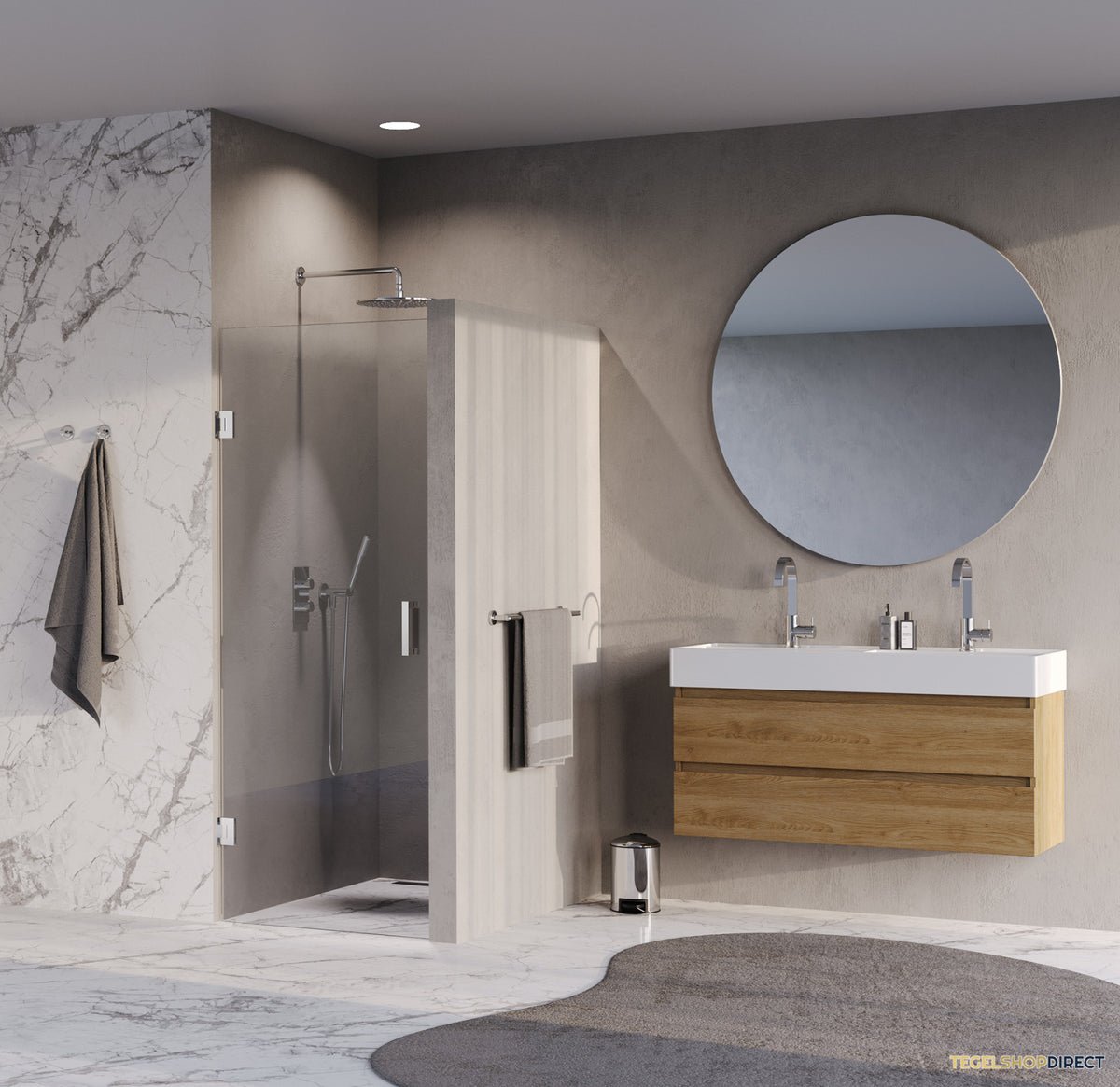 BRAUER Void nisdeur helder glas 60x200 omkeerbaar incl. glascoating chroom – afbeelding 2