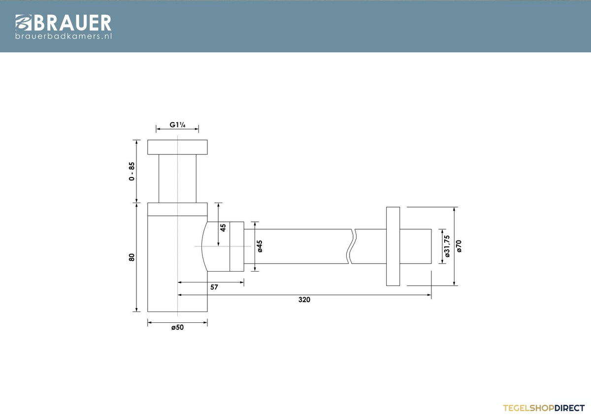 Bekersifon Design Brauer Brushed Edition Ichoice Mini RVS – afbeelding 2