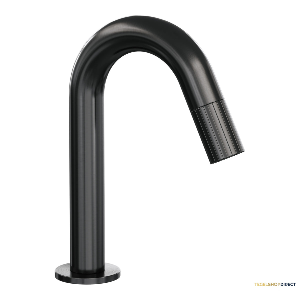 Brauer Stripe opbouw fonteinkraan met gebogen uitloop gunmetal geborsteld PVD
