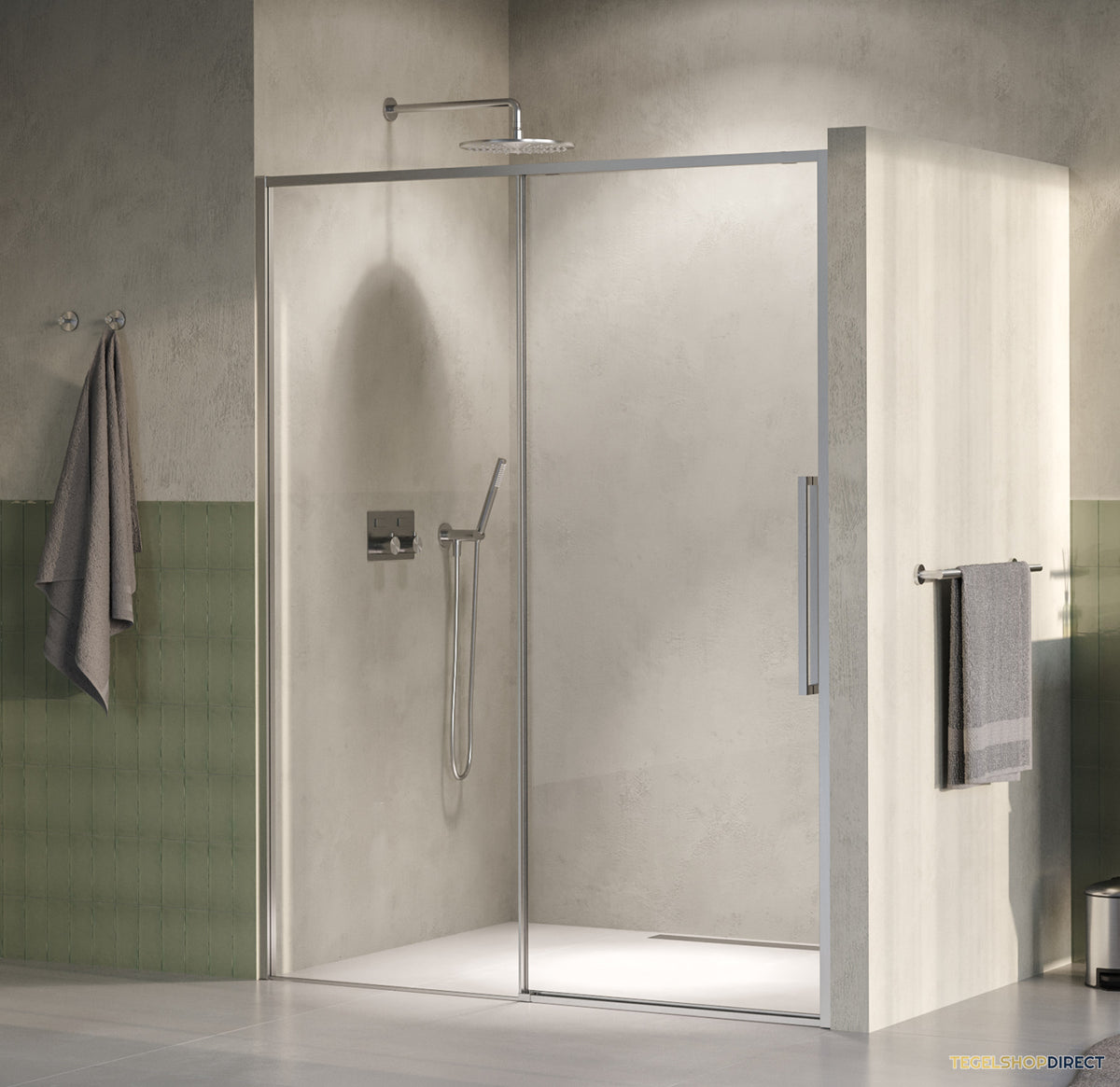 BRAUER Galactic Nisdeur 2-Delig Schuif 160x200 Omkeerbaar Helder Glas Incl. Glascoating PVD RVS-Kleurig Geborsteld
