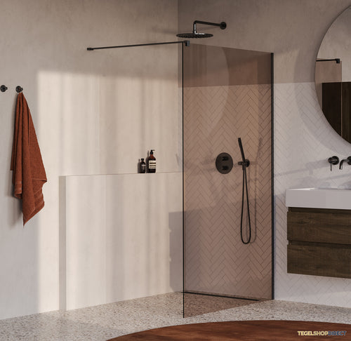 BRAUER Oblivion inloopdouche brons glas 120x200 incl. glascoating PVD gunmetal geborsteld