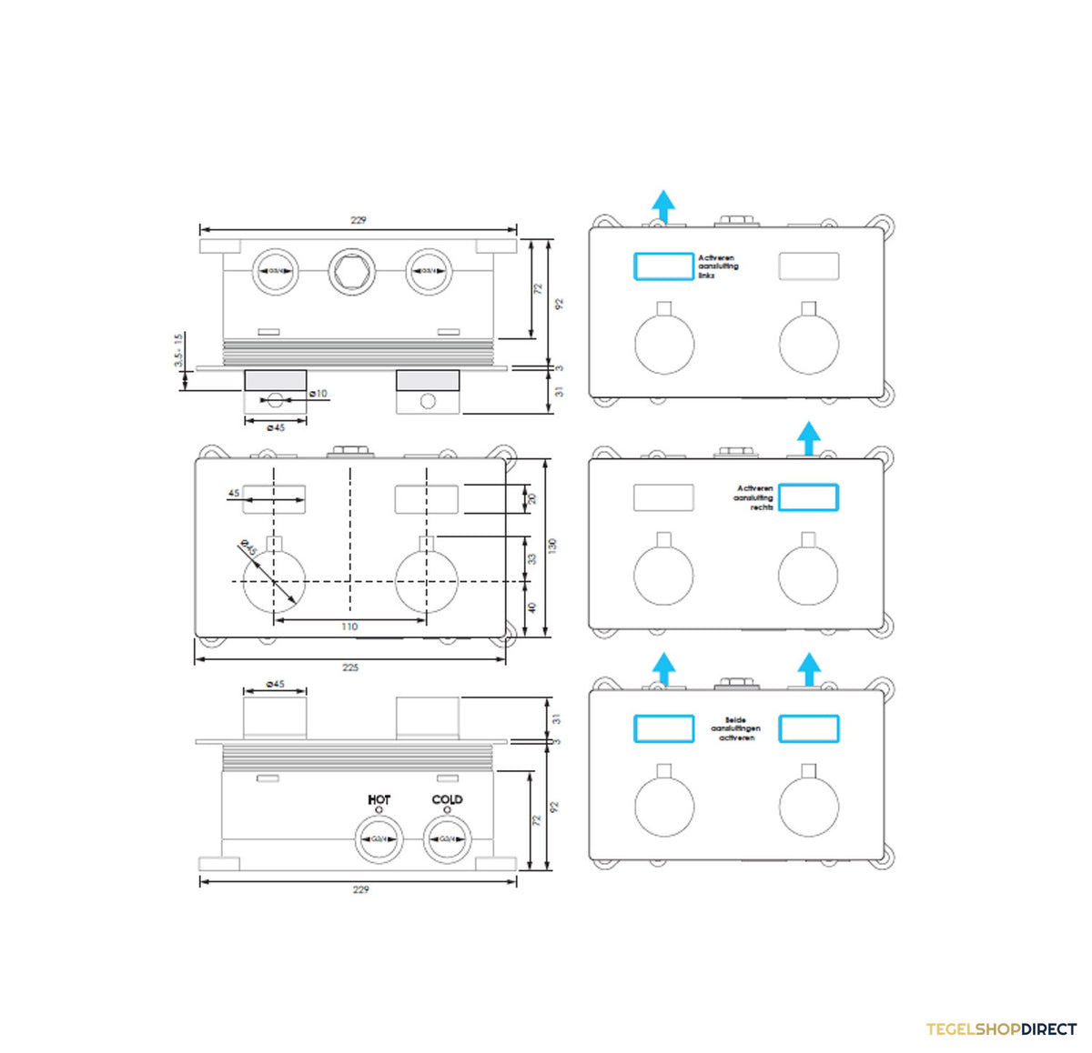 Thermostatische Inbouw Regendouche Brauer Brushed Edition Met Drukknoppen SET 72 Met 30 cm Douchekop En Plafondarm En 3-Standen Handdouche En Doucheslang En Geintegreerde Glijstang RVS – afbeelding 12