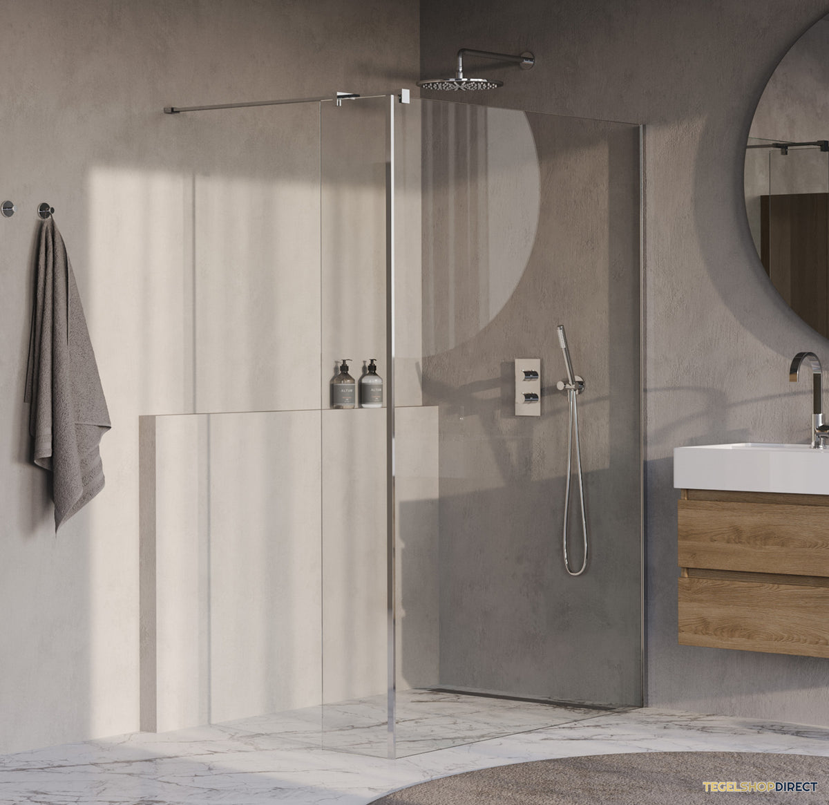 BRAUER Oblivion inloopdouche helder glas 130x200 met zijwand 40 incl. glascoating chroom