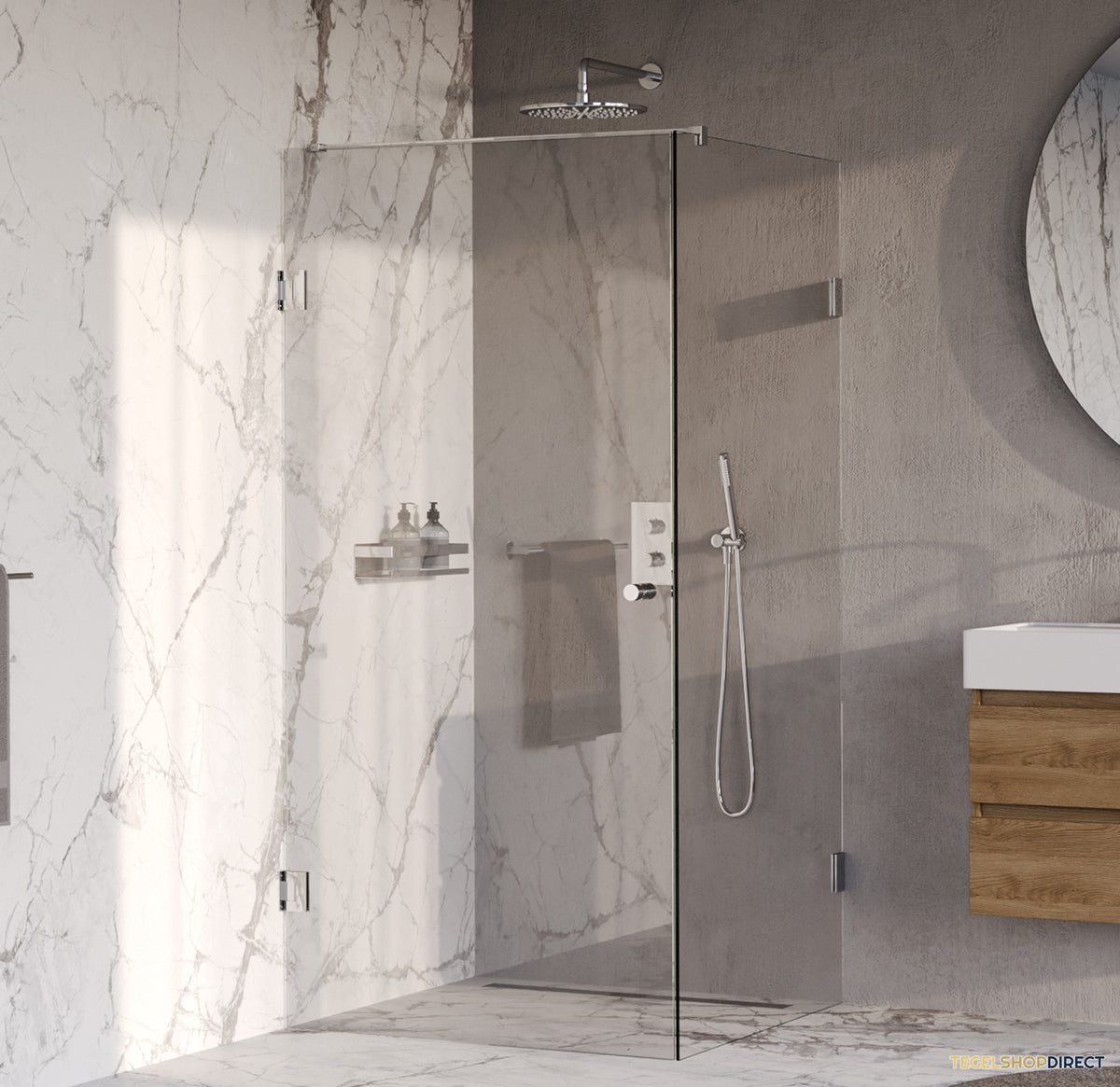 BRAUER Void Carving douchecabine met draaideur helder glas 100x100x200 incl. glascoating chroom