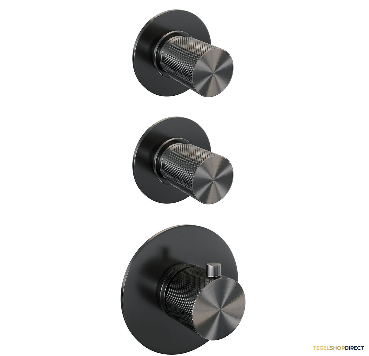 Regendoucheset Inbouw Brauer Gunmetal Carving Thermostatisch 20cm met Wandarm en Handdouche Staaf Losse Stopkranen Geborsteld Gunmetal – afbeelding 10