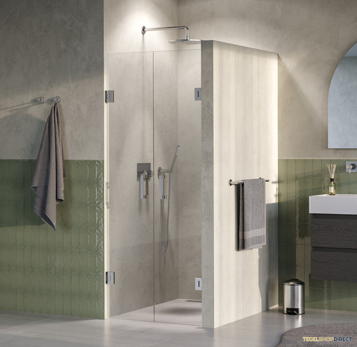 BRAUER Void pendeldeuren helder glas 70x200 incl. glascoating PVD RVS-kleurig geborsteld