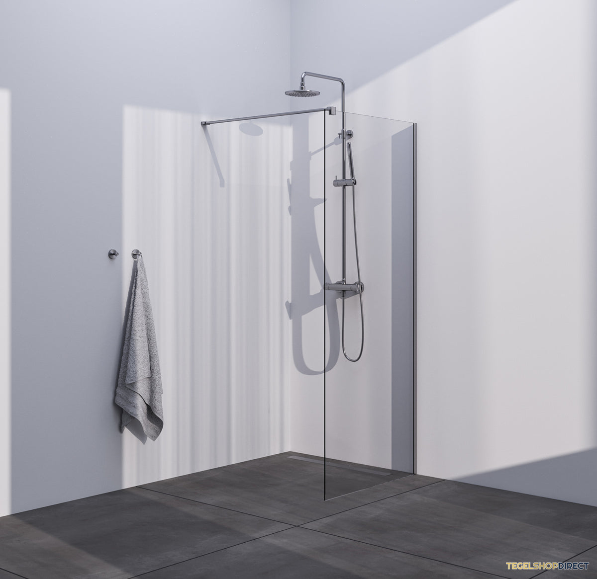 BRAUER Season inloopdouche model C helder glas 90x200 incl. glascoating RVS-kleurig geborsteld – afbeelding 2