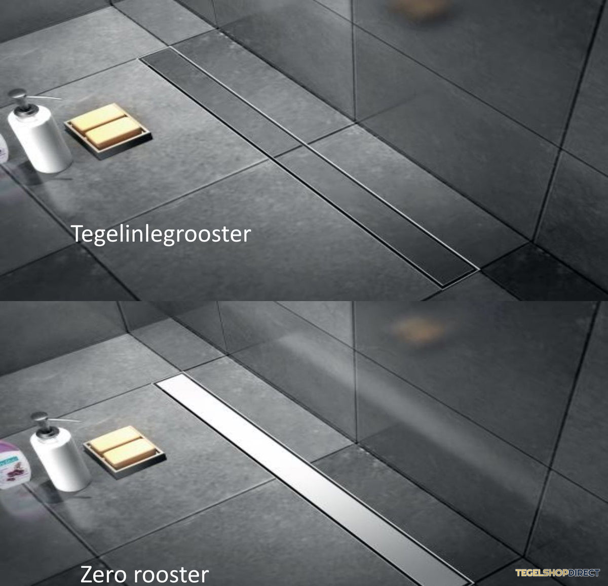 Douchegoot Brauer RVS Inclusief Vloerflens Zero Tegelinlegrooster Omkeerbaar (Alle Maten) – afbeelding 2