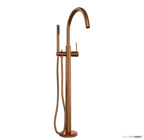 Badkraan Vrijstaand Brauer Copper Carving met Staaf Handdouche Geborsteld Koper