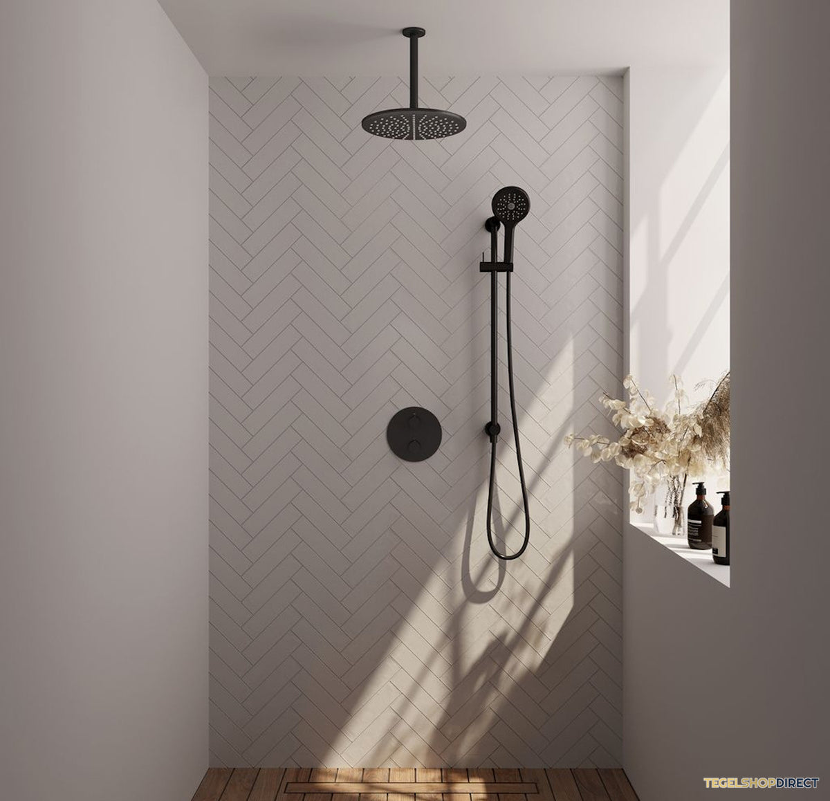Thermostatische Inbouwdoucheset Brauer Black Edition Met Ronde Afdekplaat (Alle Opties) – afbeelding 2