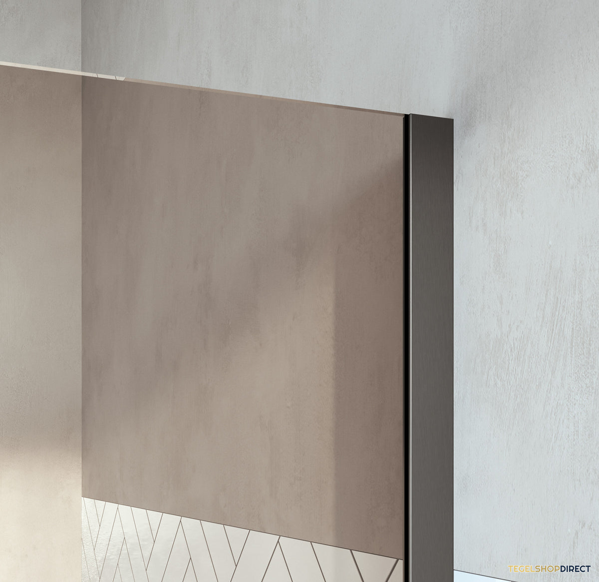 BRAUER Oblivion inloopdouche brons glas 90x200 met zijwand 30 incl. glascoating PVD gunmetal geborsteld – afbeelding 3