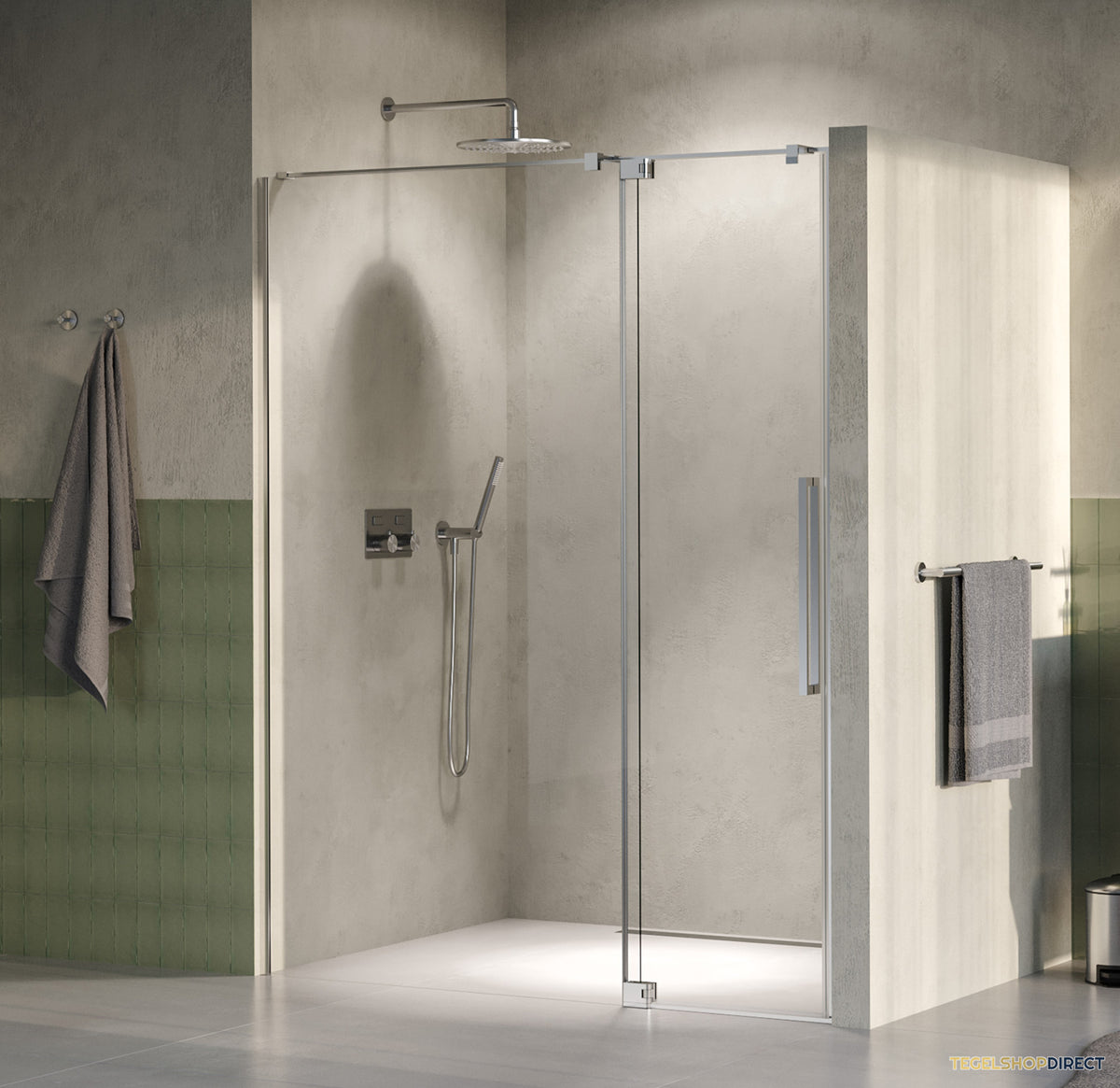 BRAUER Stellar nisdeur 2-delig draaiend helder glas 140x200 omkeerbaar incl. glascoating PVD RVS-kleurig geborsteld