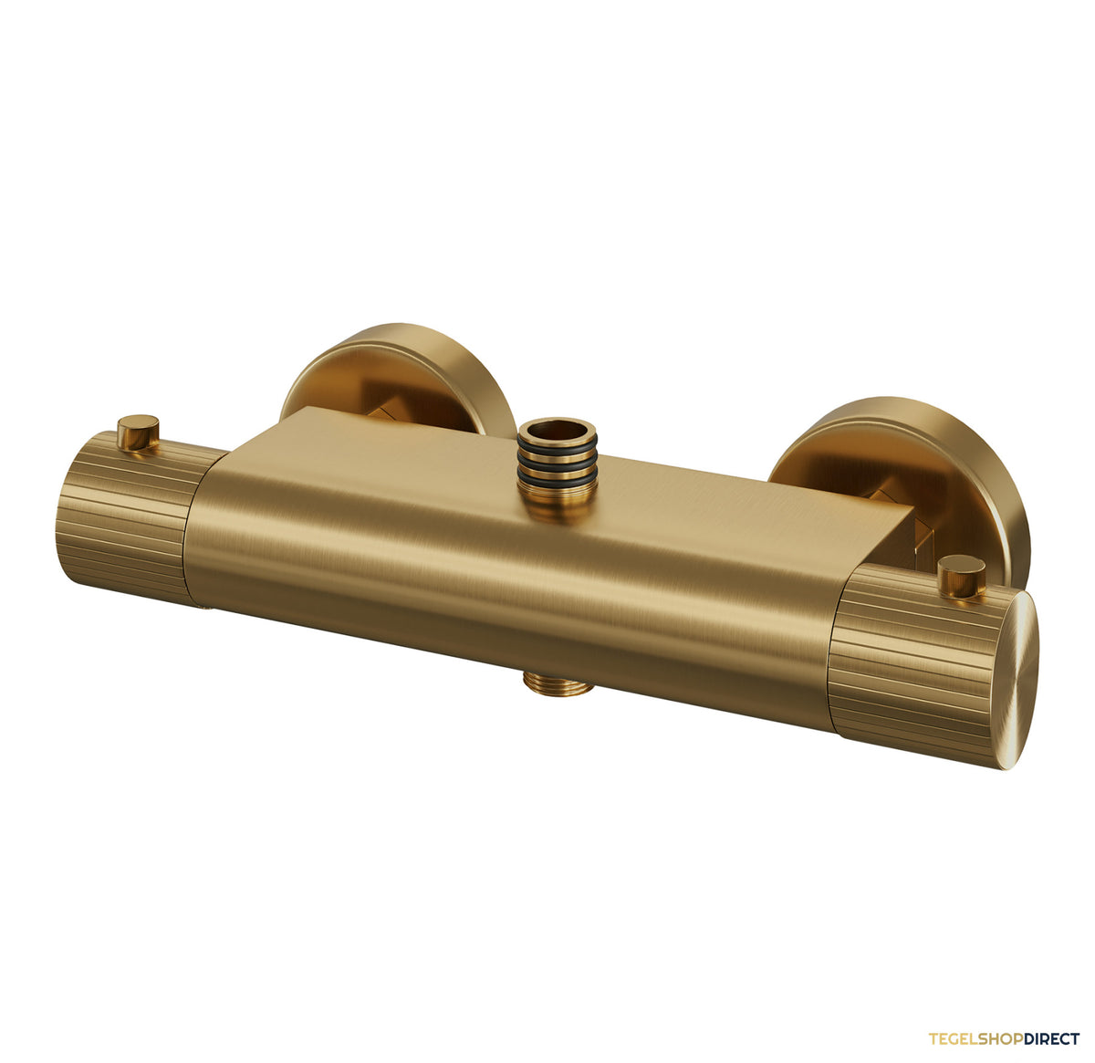 Brauer Stripe opbouw thermostatische regendouche SET 02 met 25 cm hoofddouche en 3-standen handdouche en doucheslang goud geborsteld PVD – afbeelding 4