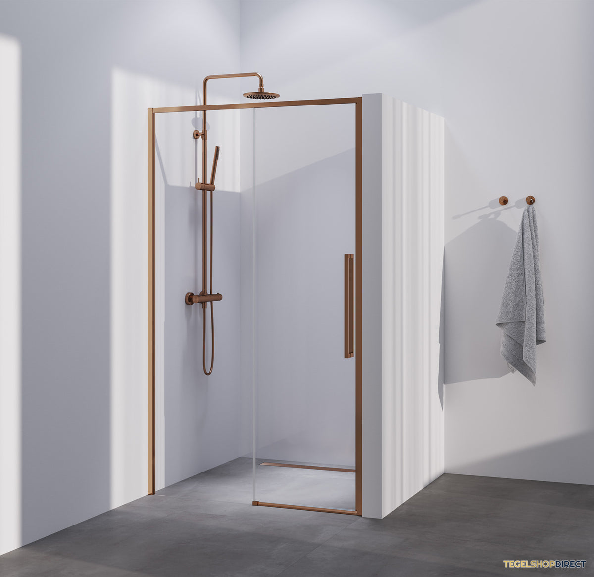 BRAUER Season nisdeur model B met schuifdeur helder glas 100x200 omkeerbaar incl. glascoating Season-Koper – afbeelding 2