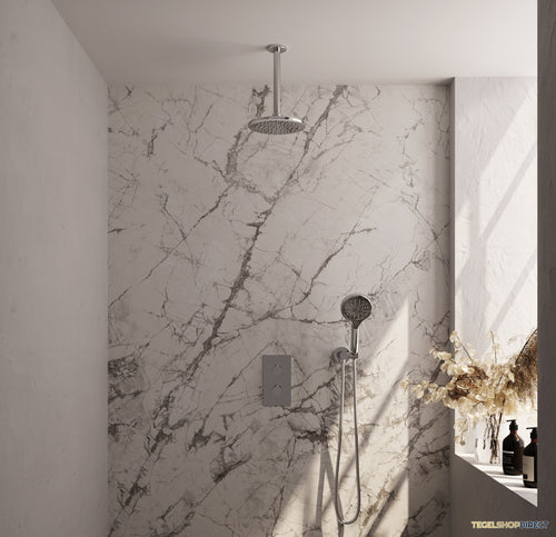 Inbouw Regendouche Set Brauer Chrome Edition Plafond Uitloop Ronde Hoofddouche 20 cm Met Handdouche 3 Standen