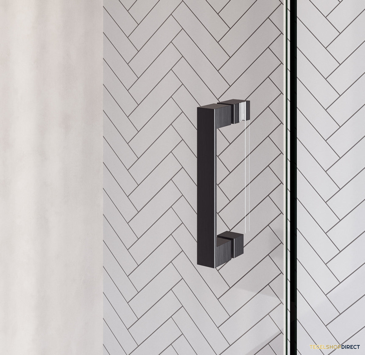 BRAUER Void douchecabine met draaideur helder glas 90x140x200 incl. glascoating PVD gunmetal geborsteld – afbeelding 6