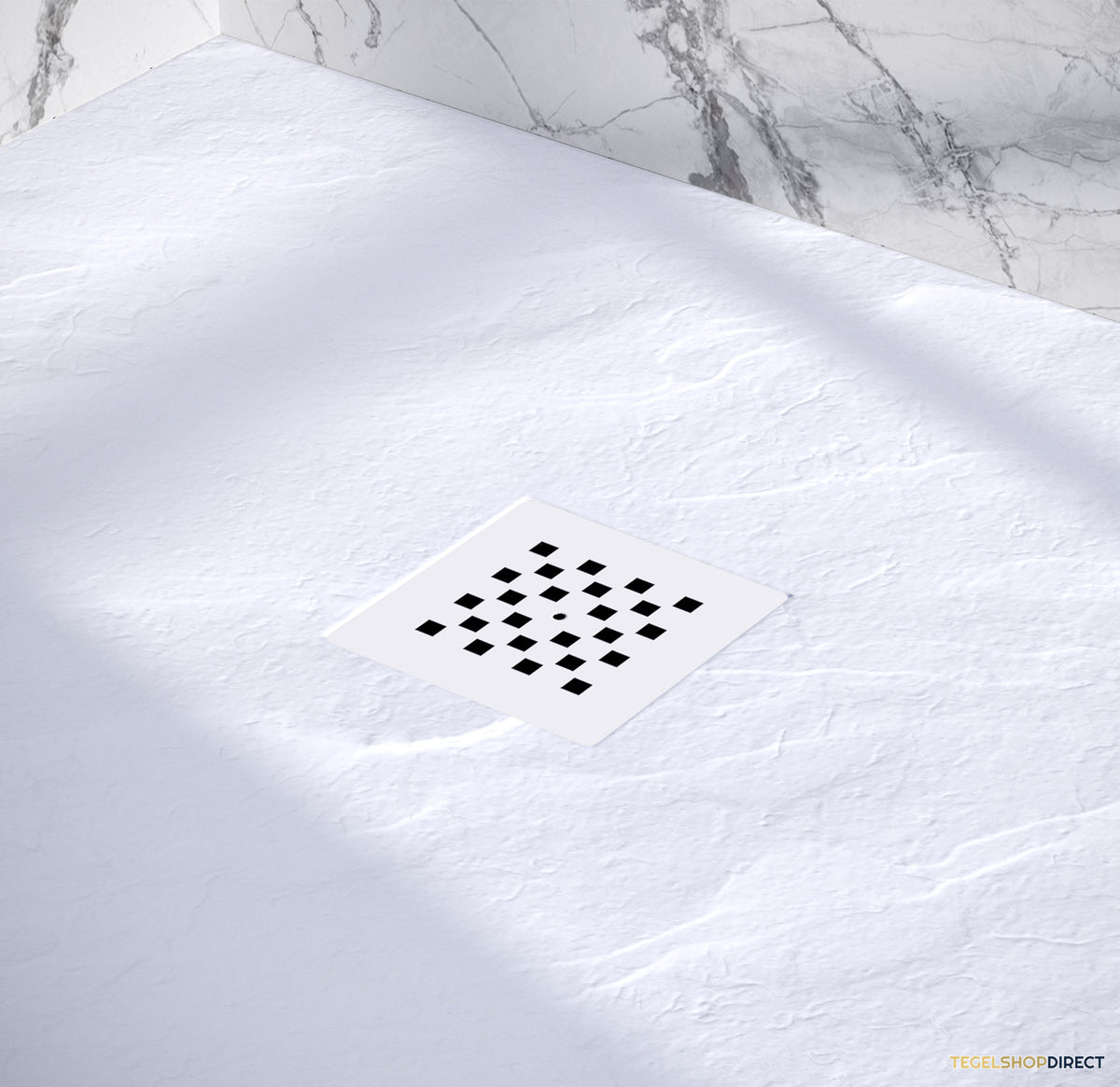 BRAUER Douchebak Asteroid 90x180 incl. antislip en antibacterieel mineraalmarmer mat wit – afbeelding 8