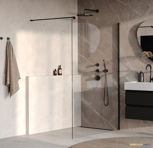 BRAUER Oblivion inloopdouche helder glas 140x200 incl. glascoating mat zwart