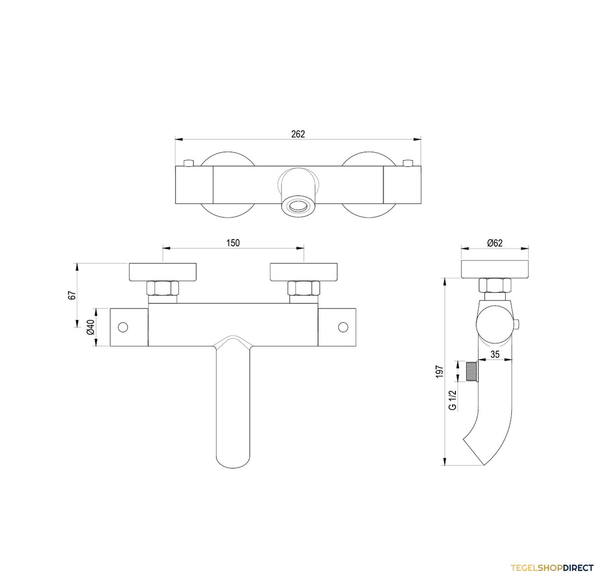 Bad- en Douchekraan Thermostatisch Brauer Gold Edition Geborsteld Goud – afbeelding 4