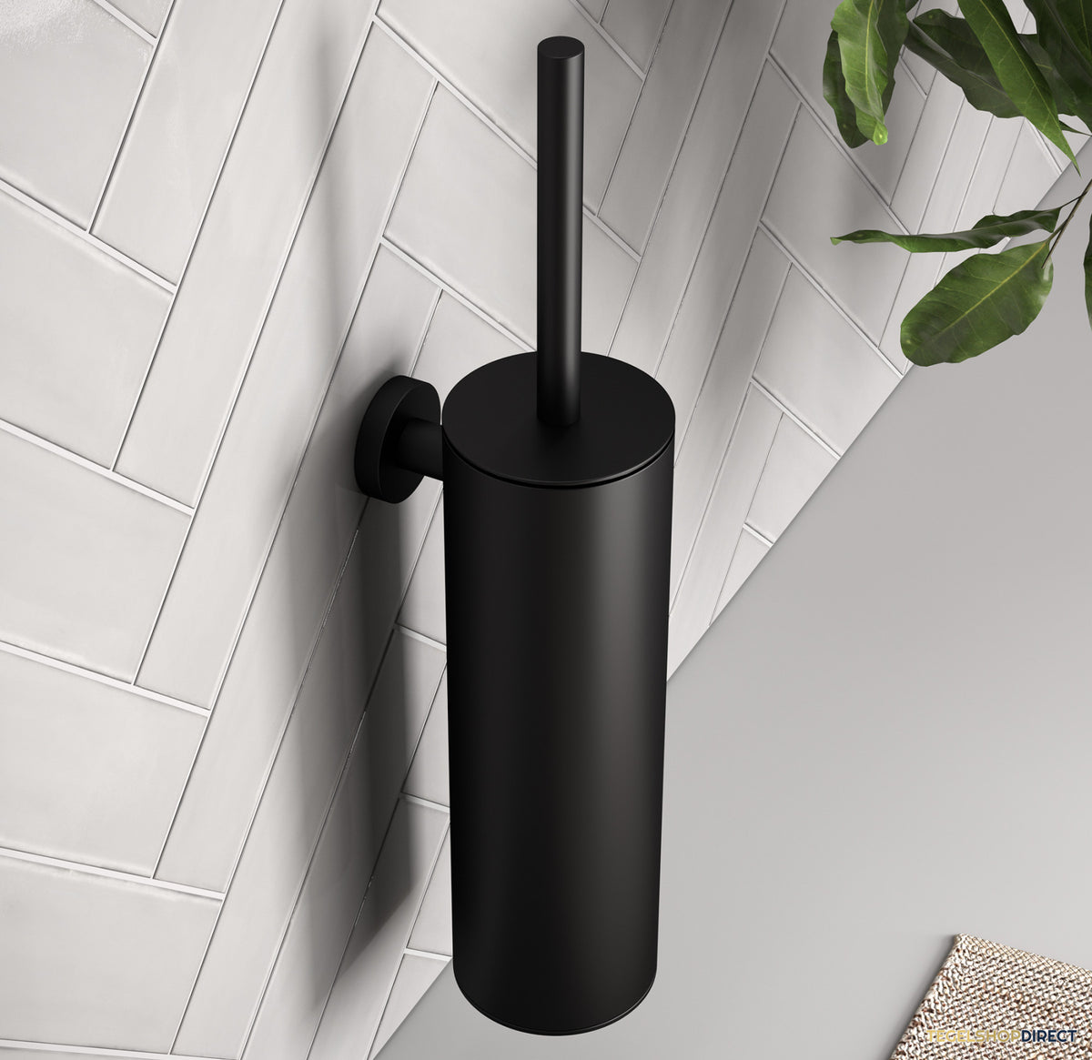 Toiletborstelset Brauer Black Wandmontage met PVD coating Mat Zwart – afbeelding 2