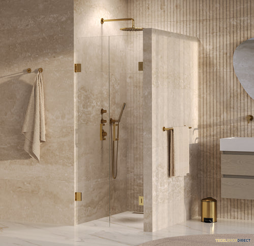 BRAUER Void pendeldeuren helder glas 70x200 incl. glascoating PVD goud geborsteld