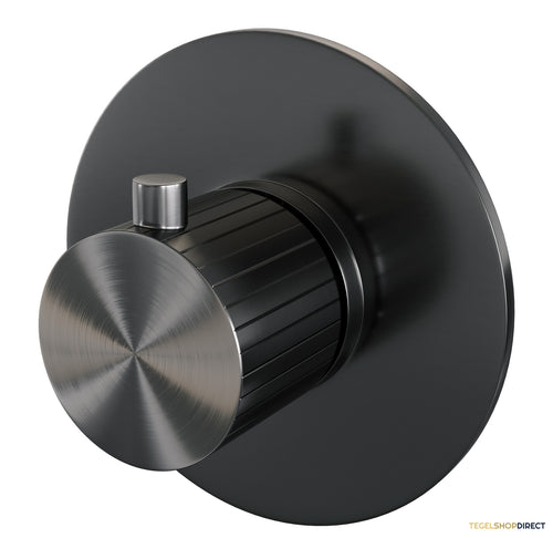 Brauer Stripe losse inbouwthermostaat met in- en afbouwdelen gunmetal geborsteld PVD