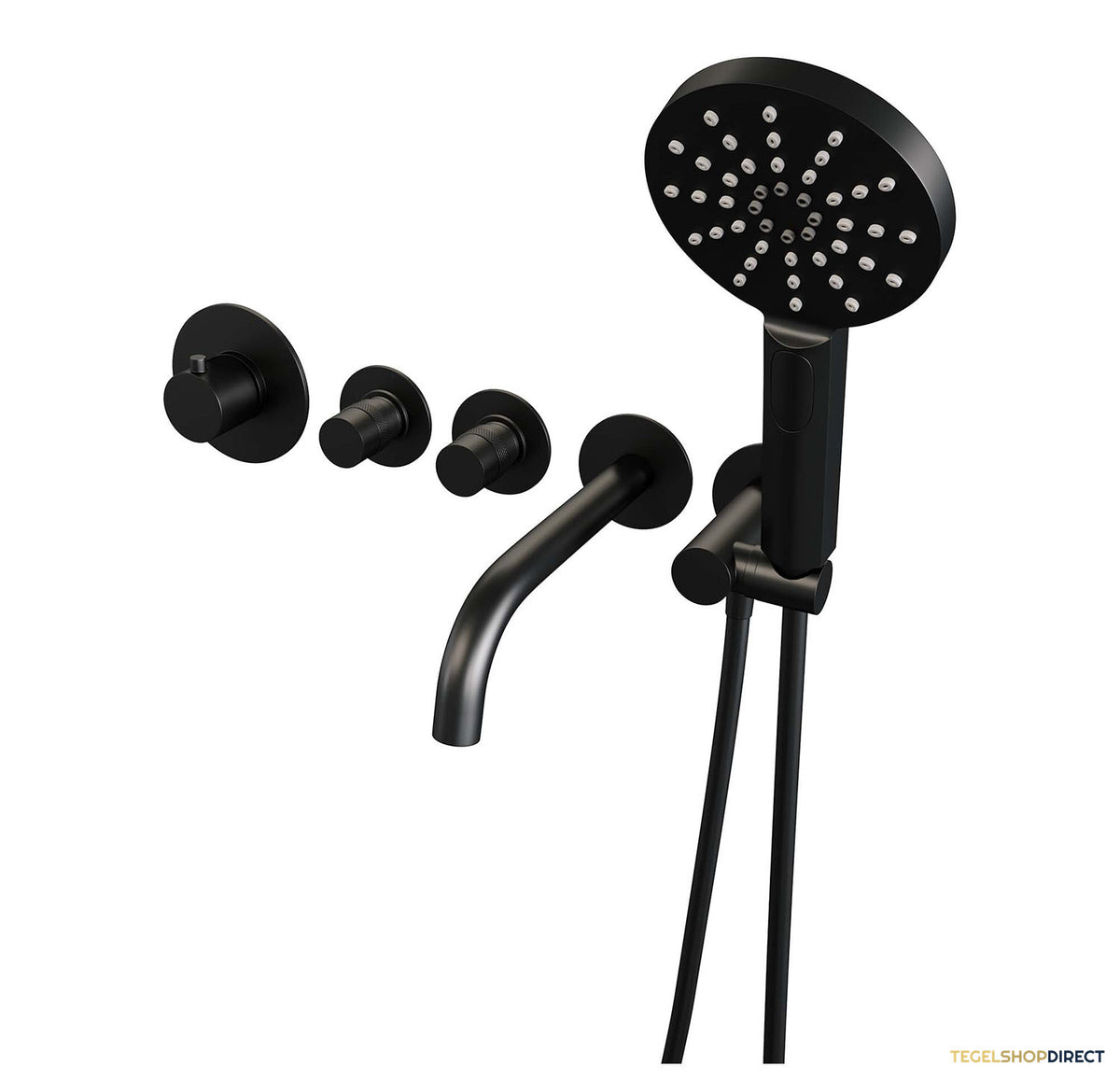 Inbouwthermostaatset Brauer Black Incl Baduitloop en 3 Standen Handdouche Mat Zwart – afbeelding 2