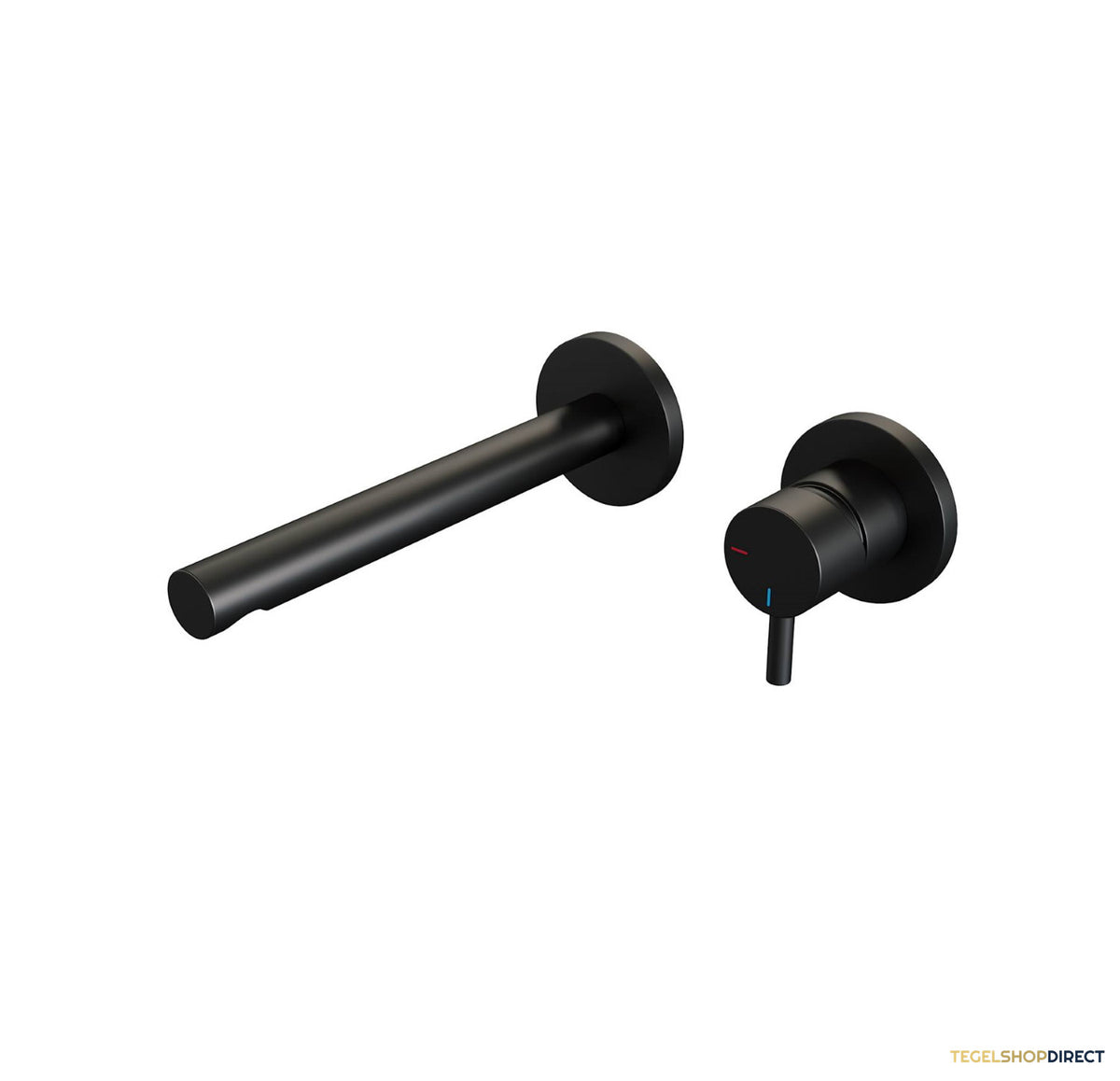 Inbouw Wastafelmengkraan Brauer Black Edition Coldstart Rechte Uitloop Korte Ronde Hendel Rechts Mat Zwart Met Rozetten