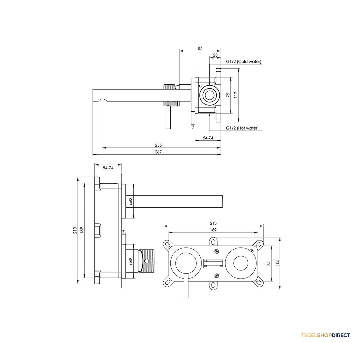Inbouw Wastafelmengkraan Brauer Chrome Carving Coldstart Rechte Uitloop Ronde Hendel Links Chroom Met Rozetten – afbeelding 4