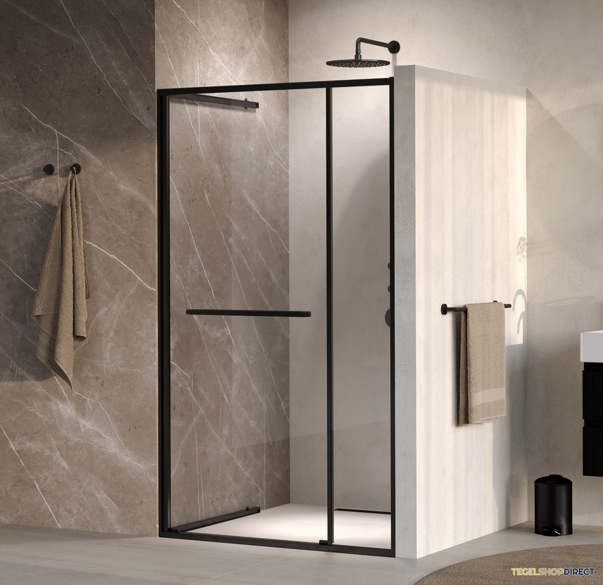 BRAUER Luminis Nisdeur 2-Delig Naar Binnen Draaiend 120x200 Omkeerbaar Helder Glas Incl. Glascoating Mat Zwart
