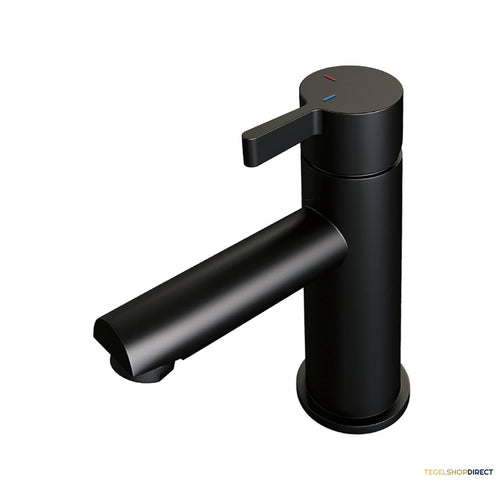 Wastafelmengkraan Brauer Black Edition Coldstart Opbouw Laag Halfronde Hendel Mat Zwart
