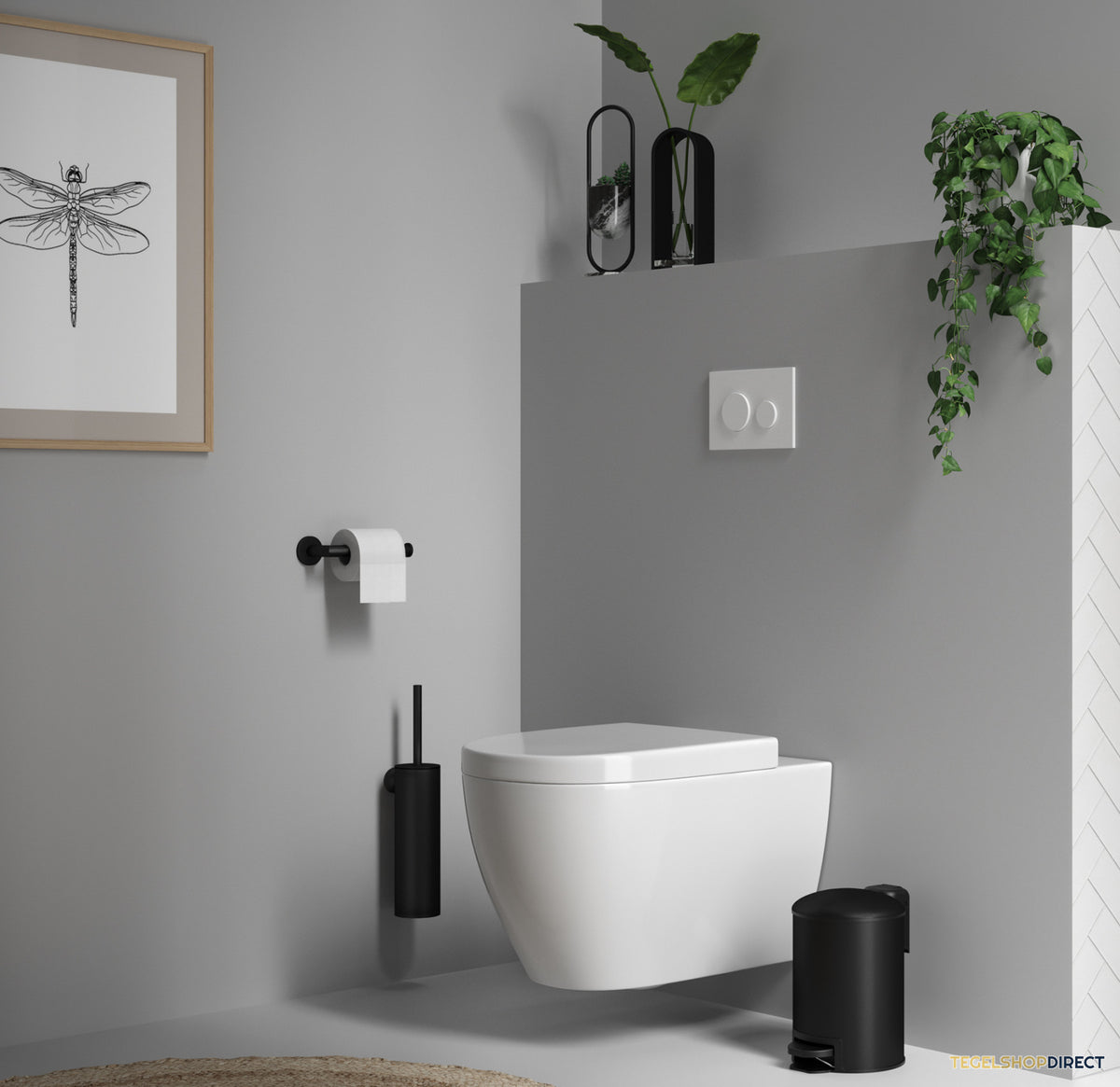 Toiletrolhouder Brauer Black Wandmontage met PVD coating Mat Zwart – afbeelding 3