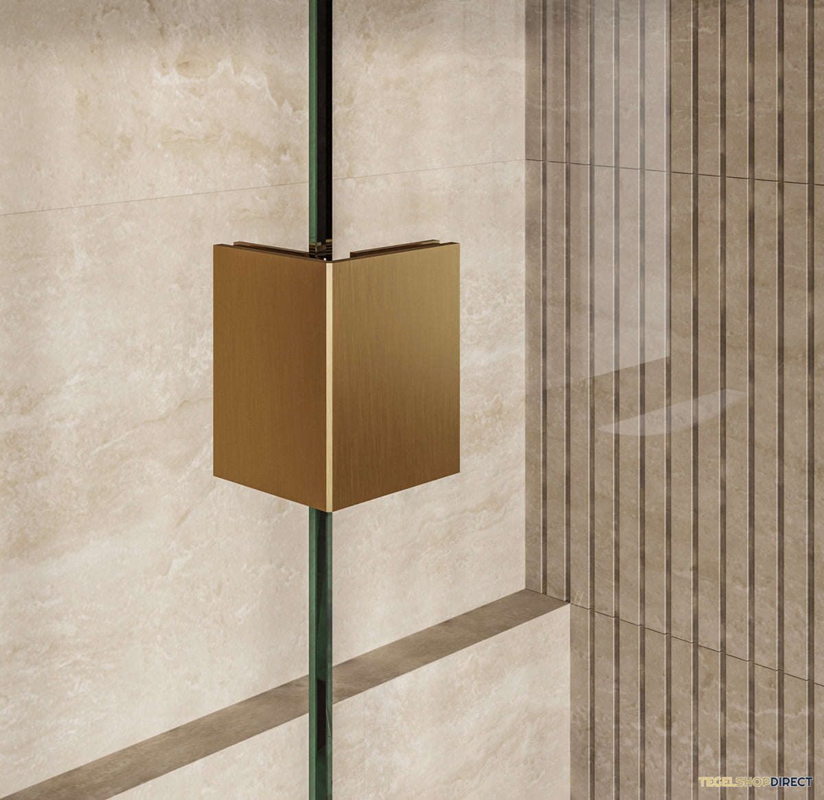 BRAUER Void inloopdouche helder glas 130x200 met 40 zijwand incl. glascoating PVD goud geborsteld – afbeelding 5