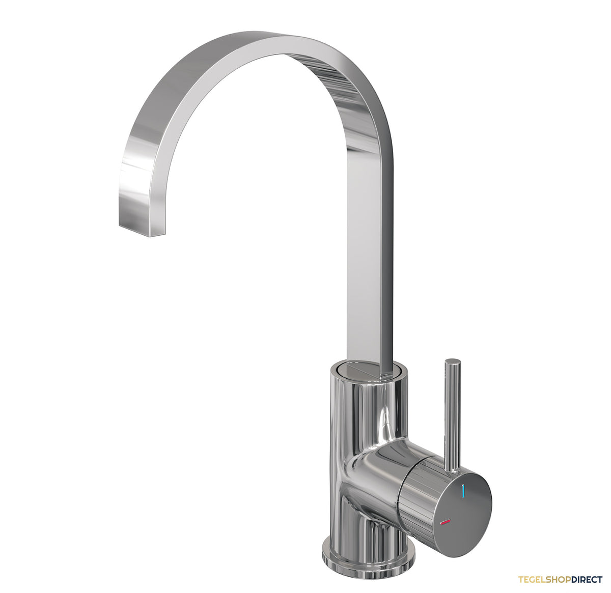 Brauer Stripe hoge opbouw wastafelmengkraan met draaibare platte uitloop model A chroom