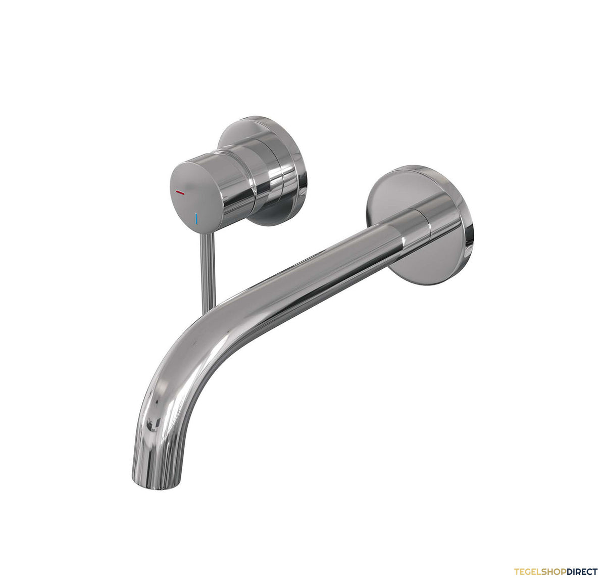Inbouw Wastafelmengkraan Brauer Chrome Edition Coldstart Gebogen Uitloop Ronde Hendel Links Chroom Met Rozetten