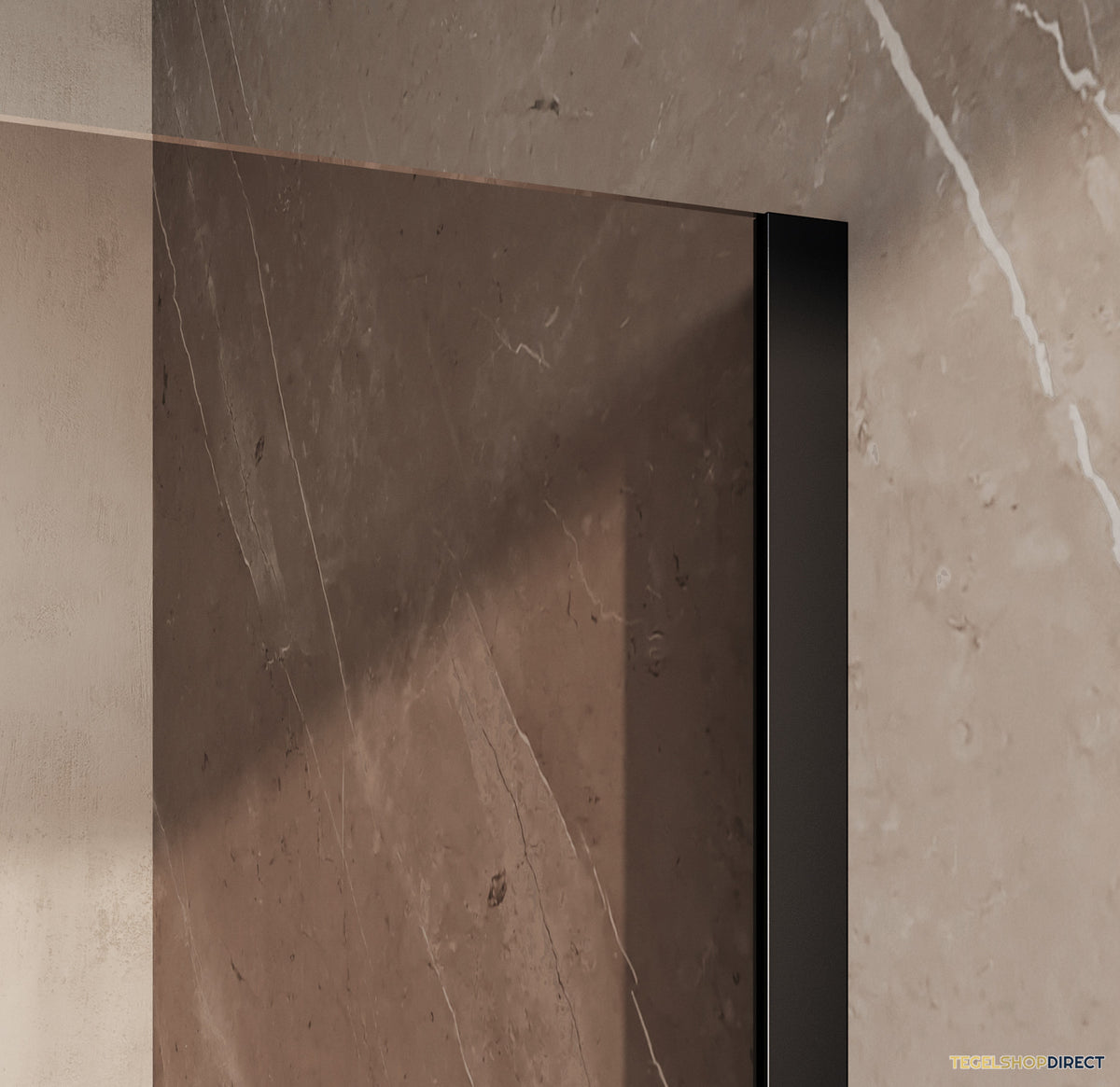 BRAUER Orion inloopdouche brons glas 90x200 incl. glascoating Mat Zwart – afbeelding 3