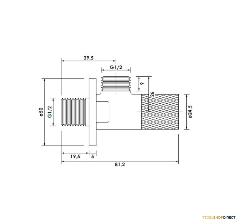 Hoekstopkraan Brauer Brushed Carving Edition RVS Geborsteld PVD – afbeelding 3