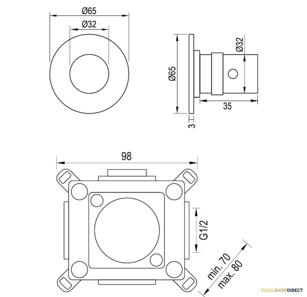 Stopkraan Brauer Gold Edition met Ronde Knop en Ronde Rozet Geborsteld Goud – afbeelding 2