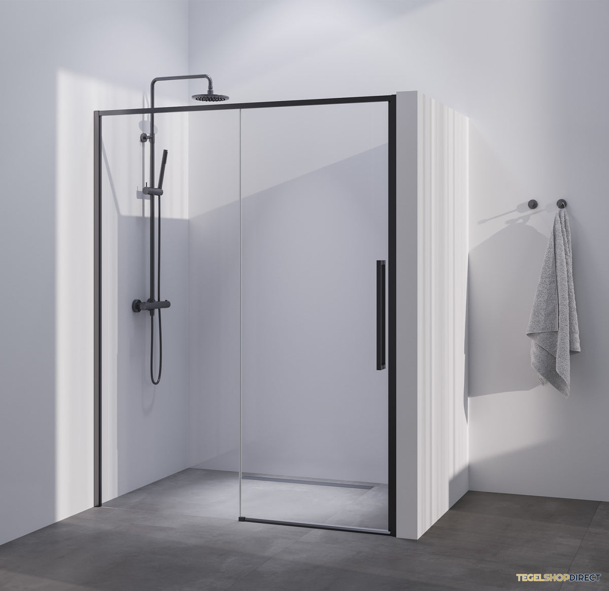 BRAUER Season nisdeur model B met schuifdeur helder glas 160x200 omkeerbaar incl. glascoating Season-Gunmetal – afbeelding 2
