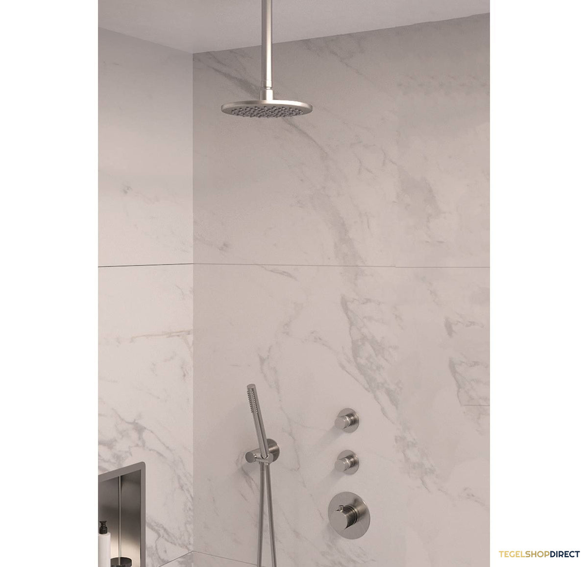 Thermostatisch Inbouwdoucheset Brauer Brushed 20cm Hoofddouche Plafondarm Staafhanddouche Geborsteld RVS – afbeelding 2